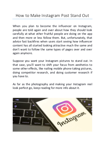 How to Make Instagram Post Stand Out