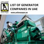 List of Generator Companies  in UAE